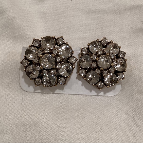 J. Crew Jewelry - J.Crew Gold and Black cluster  Earrings NWT